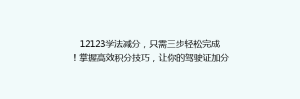 12123学法减分,只需三步轻松完成!掌握高效积分技巧,让你的驾驶证加分无忧!