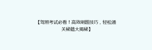 【驾照考试必看!高效刷题技巧,轻松通关秘籍大揭秘】