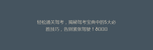 轻松通关驾考,揭秘驾考宝典中的5大必胜技巧,告别紧张驾驶!🚗