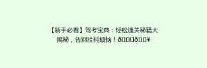 【新手必看】驾考宝典:轻松通关秘籍大揭秘,告别挂科烦恼!🚗💥