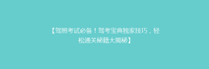【驾照考试必备！驾考宝典独家技巧，轻松通关秘籍大揭秘】