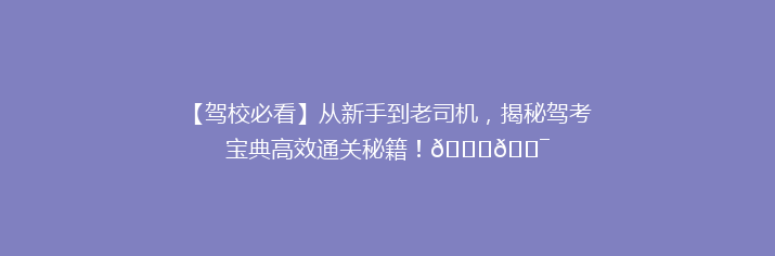 【驾校必看】从新手到老司机，揭秘驾考宝典高效通关秘籍！🚗🎯