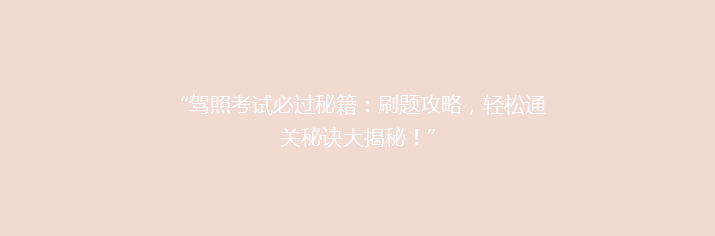“驾照考试必过秘籍：刷题攻略，轻松通关秘诀大揭秘！”