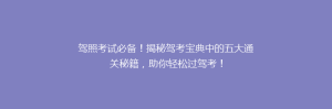 驾照考试必备!揭秘驾考宝典中的五大通关秘籍,助你轻松过驾考!