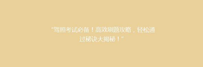 “驾照考试必备！高效刷题攻略，轻松通过秘诀大揭秘！”