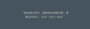 “轻松通过驾考,揭秘驾校刷题攻略:掌握这些技巧,让你一次过!💨”
