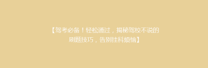 【驾考必备!轻松通过,揭秘驾校不说的刷题技巧,告别挂科烦恼】