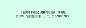 【告别驾考难题】揭秘驾考宝典:掌握这些技巧,轻松通过科目一、二、三!🚗🎯