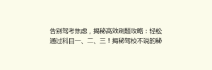 告别驾考焦虑,揭秘高效刷题攻略:轻松通过科目一、二、三!揭秘驾校不说的秘密!