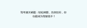 驾考通关秘籍:轻松刷题,告别挂科,你也能成为驾驶高手!