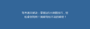 驾考通关秘诀：掌握这5大刷题技巧，轻松拿到驾照！揭秘驾校不说的秘密！