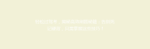 轻松过驾考,揭秘高效刷题秘籍:告别死记硬背,只需掌握这些技巧!