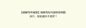 【破解驾考难题】揭秘驾校内部绝密刷题技巧,轻松通关不是梦!