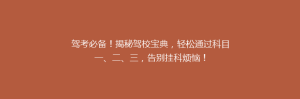 驾考必备!揭秘驾校宝典,轻松通过科目一、二、三,告别挂科烦恼!