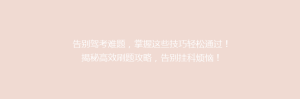 告别驾考难题,掌握这些技巧轻松通过!揭秘高效刷题攻略,告别挂科烦恼!