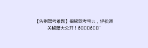 【告别驾考难题】揭秘驾考宝典,轻松通关秘籍大公开!🚗💨
