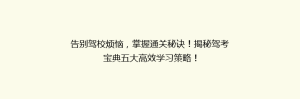 告别驾校烦恼,掌握通关秘诀!揭秘驾考宝典五大高效学习策略!