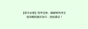 【新手必看】驾考宝典:揭秘90%考生易忽略的通关技巧,轻松拿证!
