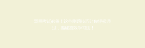 驾照考试必备!这些刷题技巧让你轻松通过,揭秘高效学习法!