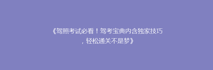 《驾照考试必看！驾考宝典内含独家技巧，轻松通关不是梦》