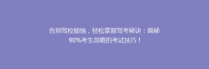 告别驾校烦恼,轻松掌握驾考秘诀:揭秘90%考生忽略的考试技巧!