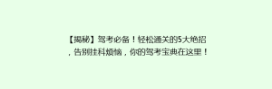 【揭秘】驾考必备!轻松通关的5大绝招,告别挂科烦恼,你的驾考宝典在这里!