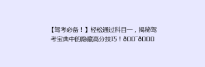 【驾考必备!】轻松通过科目一,揭秘驾考宝典中的隐藏高分技巧!🎯📚