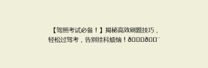 【驾照考试必备!】揭秘高效刷题技巧,轻松过驾考,告别挂科烦恼!🚗💨