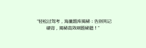 “轻松过驾考,海量题库揭秘:告别死记硬背,揭秘高效刷题秘籍!”