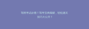 驾照考试必看!驾考宝典揭秘,轻松通关技巧大公开!