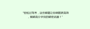 “轻松过驾考,这些秘籍让你刷题更高效,揭秘高分学员的秘密武器!”