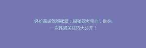 轻松掌握驾照秘籍:揭秘驾考宝典,助你一次性通关技巧大公开!