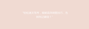 “轻松通关驾考,揭秘高效刷题技巧,告别死记硬背!”