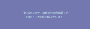 “轻松通过驾考,揭秘驾校刷题秘籍:告别低分,轻松拿证秘诀大公开!”
